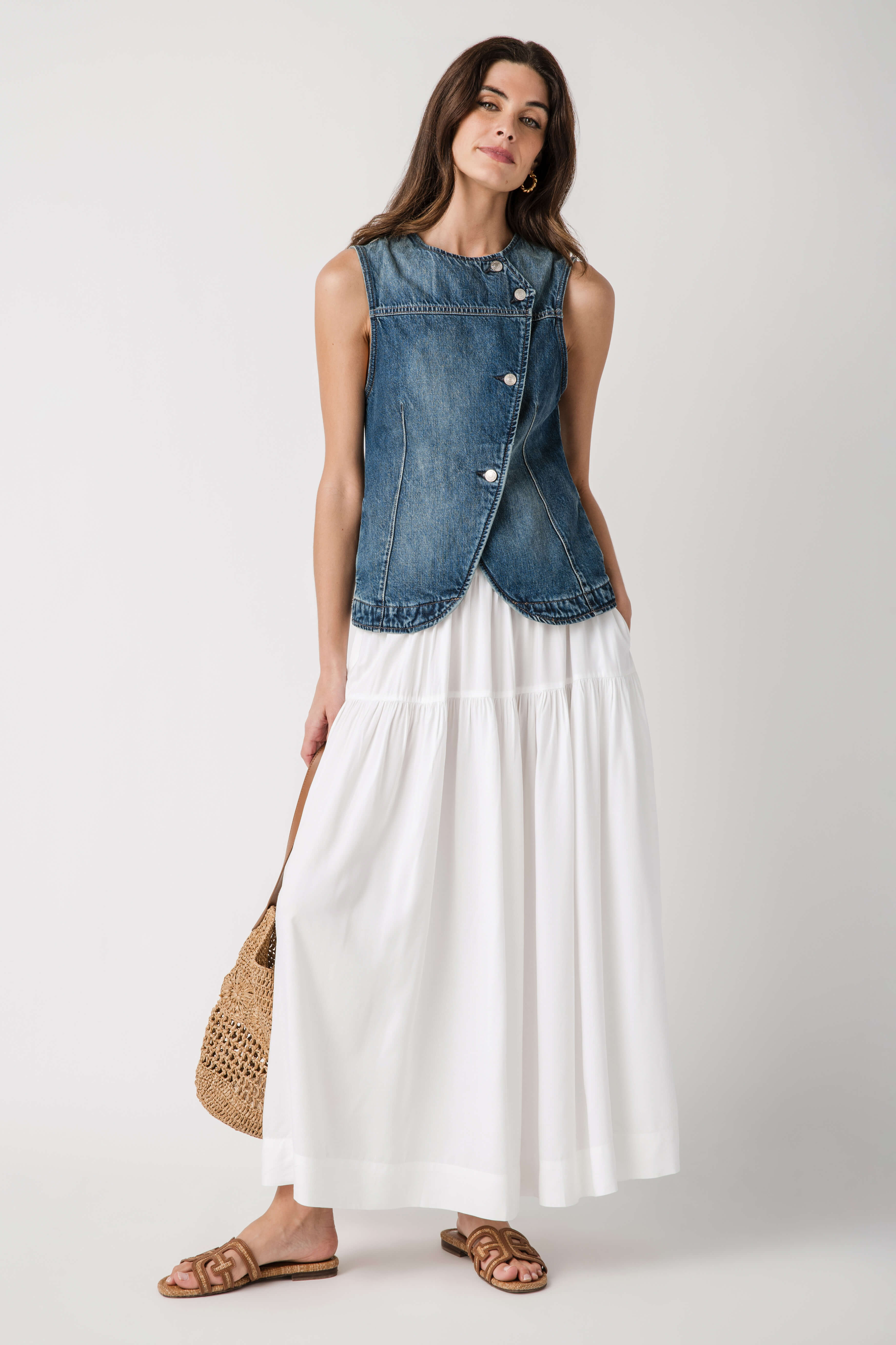 Free People Maris Denim Top | Social Threads