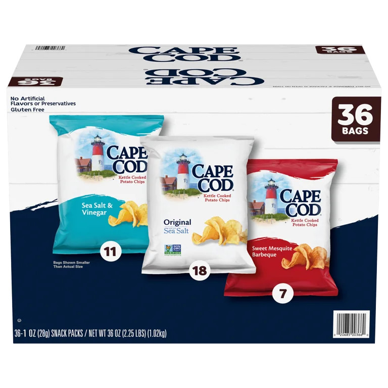 Cape Cod Chips, Variety Pack, 1 oz., 36 ct. | Walmart (US)