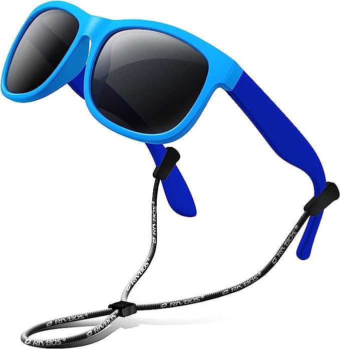 RIVBOS Kids Sunglasses with Strap Polarized UV Protection Flexible Rubber Shades for Boys Girls R... | Amazon (US)