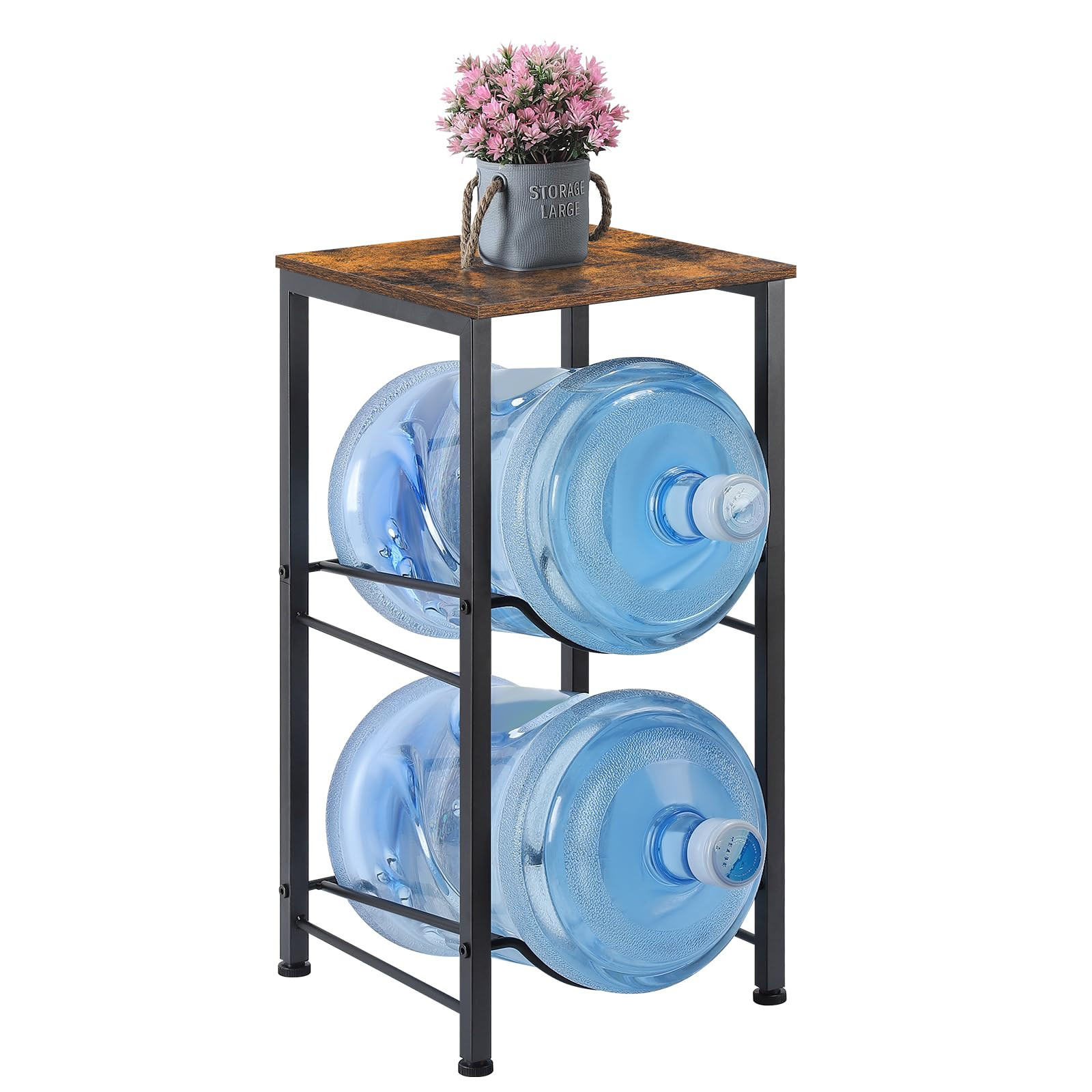 LIANTRAL 5 Gallon Water Bottle Holder with Storage Shelve, Water Jug Holder, Water Jug Rack, Wate... | Amazon (US)