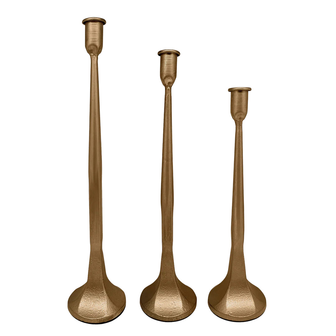 Gold Cast Iron Taper Candle Holders | Sweet Water Decor, LLC