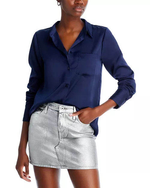 Satin Button Front Blouse - Exclusive | Bloomingdale's (US)