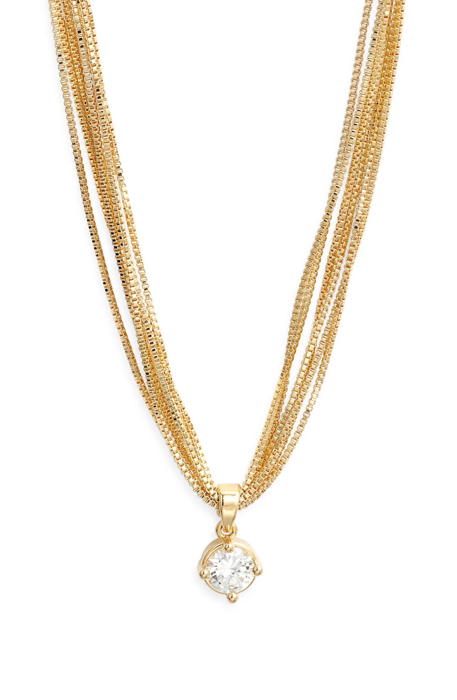 Solitaire Cubic Zirconia Pendant Necklace | Nordstrom