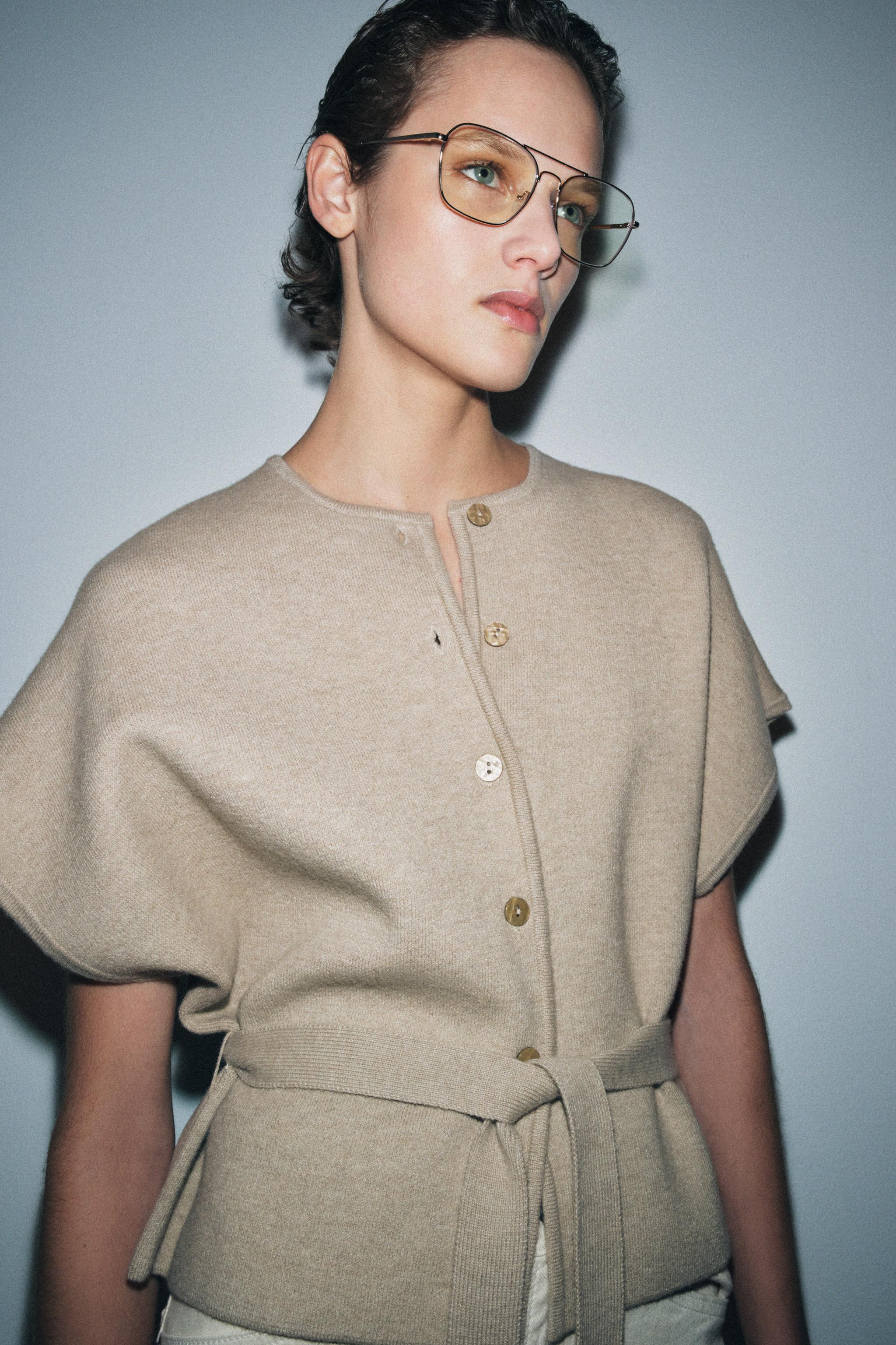 CARDINGAN CINTURÓN MANGA CORTA | Zara US