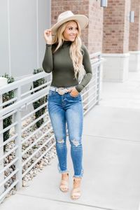 Don't Worry Bodysuit Olive | The Pink Lily Boutique