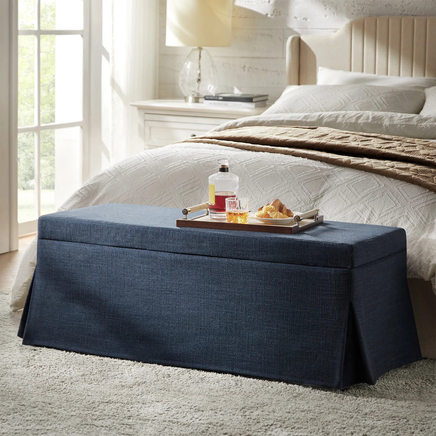 Lessman 46.5" Farmhouse Storage Bench with Removable and Machine-Washable Slipcover | Wayfair North America