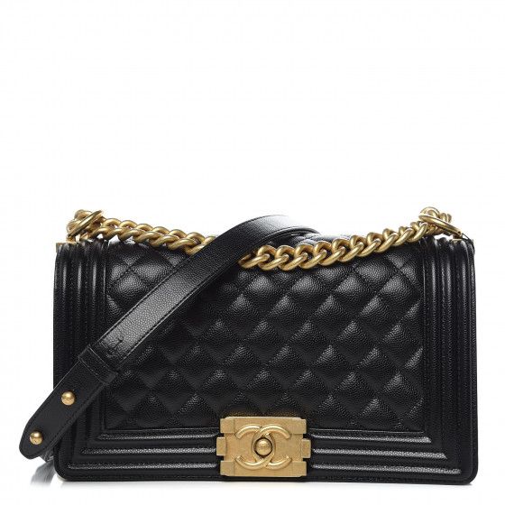 CHANEL Caviar Quilted Medium Boy Flap Black | Fashionphile