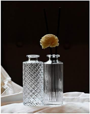 2 Pack European Embossed Clear Glass Vase,Small Glass Flower Vase Mini Hydroponics Planter Decora... | Amazon (US)