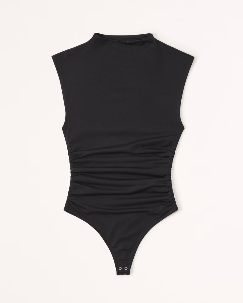 Women's Cotton-Modal Ruched Shell Bodysuit | Women's Tops | Abercrombie.com | Abercrombie & Fitch (US)