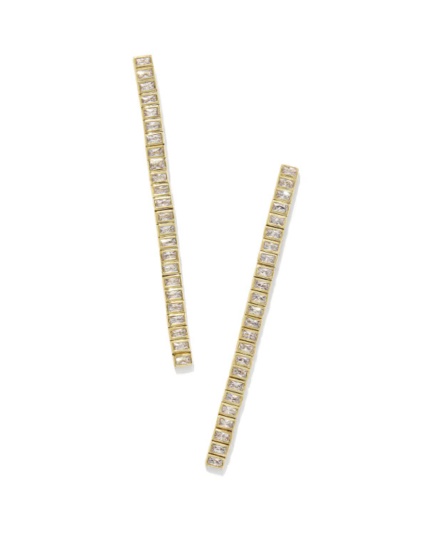 Gracie Long Tennis Linear Earrings in Gold | Kendra Scott | Kendra Scott