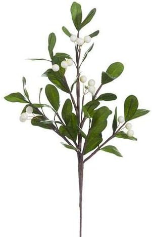 Afloral Silk Mistletoe Pick in Green with Cream Berries - 12" Tall | Amazon (US)