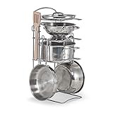 Melissa & Doug Stainless Steel Pots & Pans, 8 Piece Play Kitchen Set, Premium Play Kitchen Access... | Amazon (US)