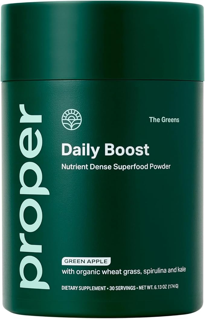 Proper, The Greens Daily Boost Organic Greens Powder. Whole Food, Apple Flavor Veggie Powder Supe... | Amazon (US)