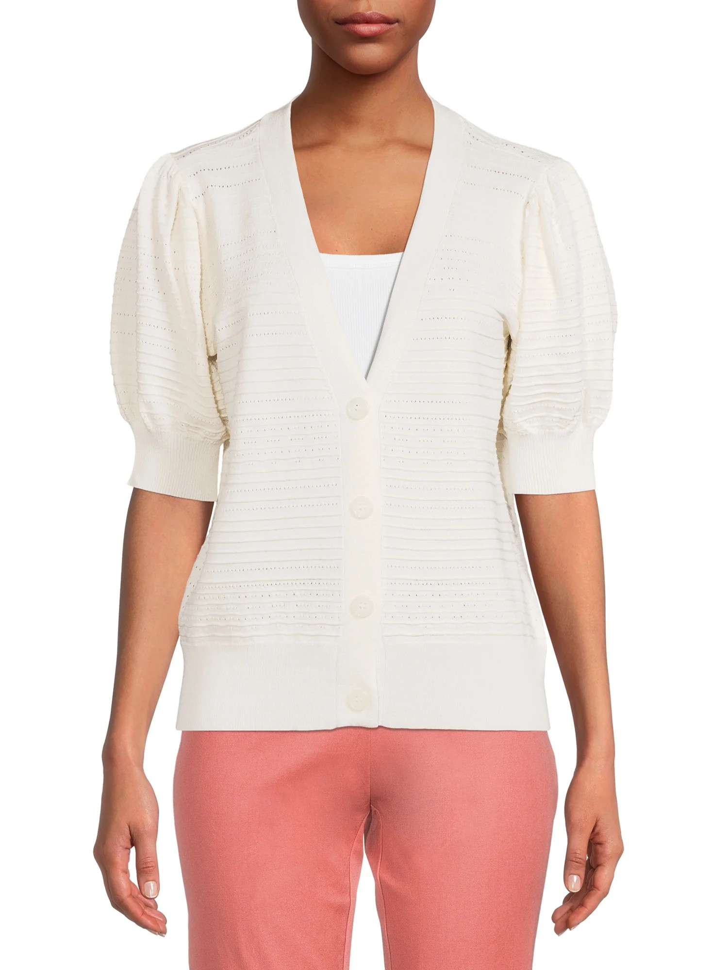 Time and Tru Women’s Puff Sleeve Cardigan | Walmart (US)