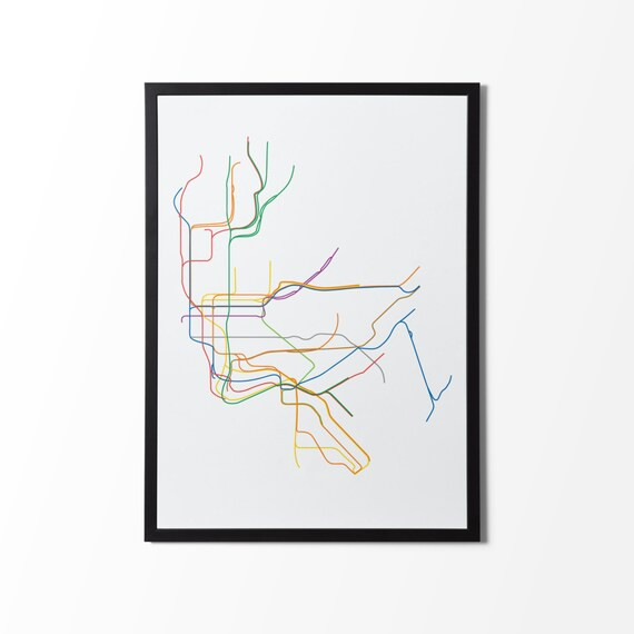 Minimalist Subway  New York City Nyc Mta Graphic Print Line | Etsy | Etsy (US)