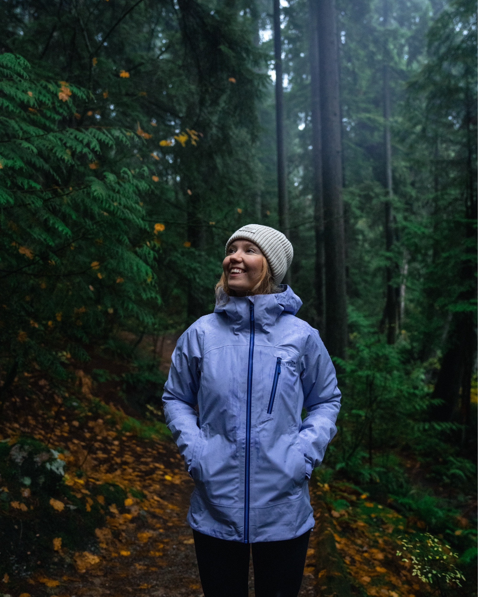 L.LBean rainy day outfit