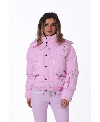 Women's Pink with Stars Chic Puffer Jacket | Macy's