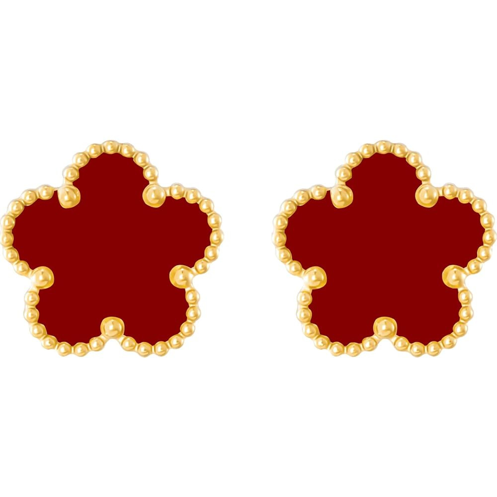 Gold Plated Stainless Steel Four Leaf Clover Stud Earrings for Women | Amazon (US)