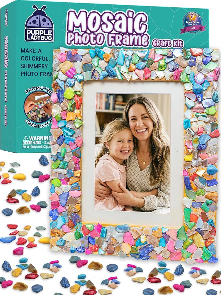 PURPLE LADYBUG DIY Mosaic Photo Frame Crafts for Girls 8-12 6-8 - Great Gift for Teens Tweens, Fu... | Amazon (US)