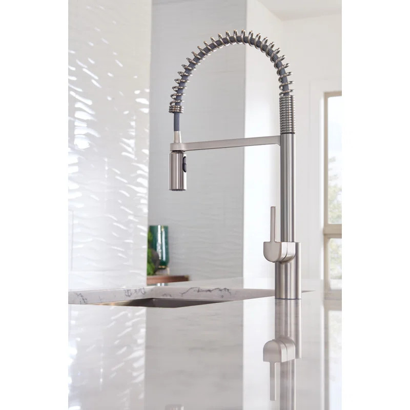 Spot Resist Stainless Align Pull Down Single Handle Kitchen Faucet with Duralock™ | Wayfair North America