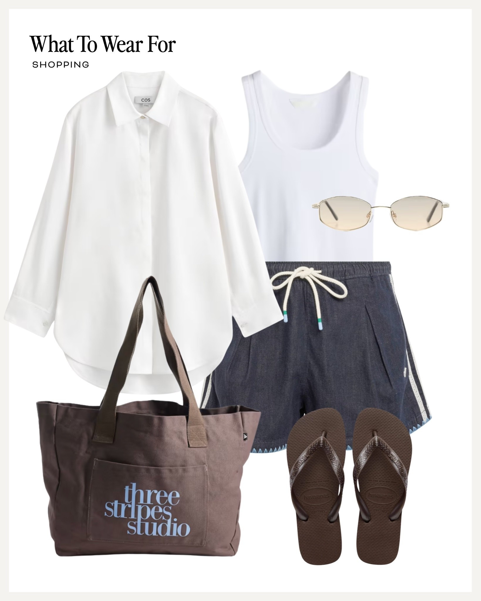 Sporty shorts outfit ideas 💡 

Summer style, adidas shorts, white shirt, cos linen shirt, brown tote bag, flip flops, easy outfits

#LTKuk #LTKsummer