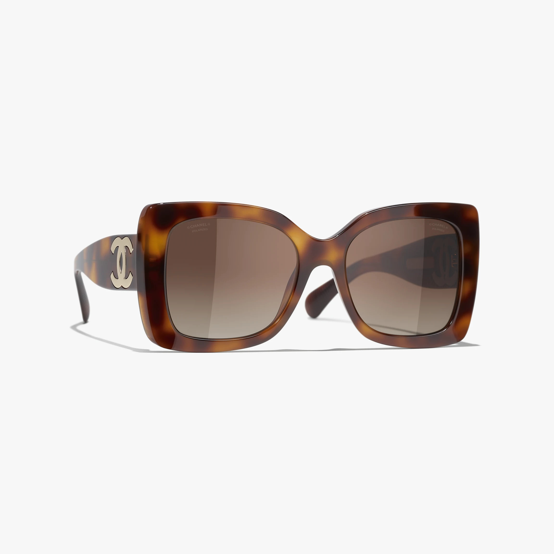 Square Sunglasses

            Acetate
	
		Tortoise. Lenses: Brown, Polarized, Gradient | Chanel, Inc. (US)