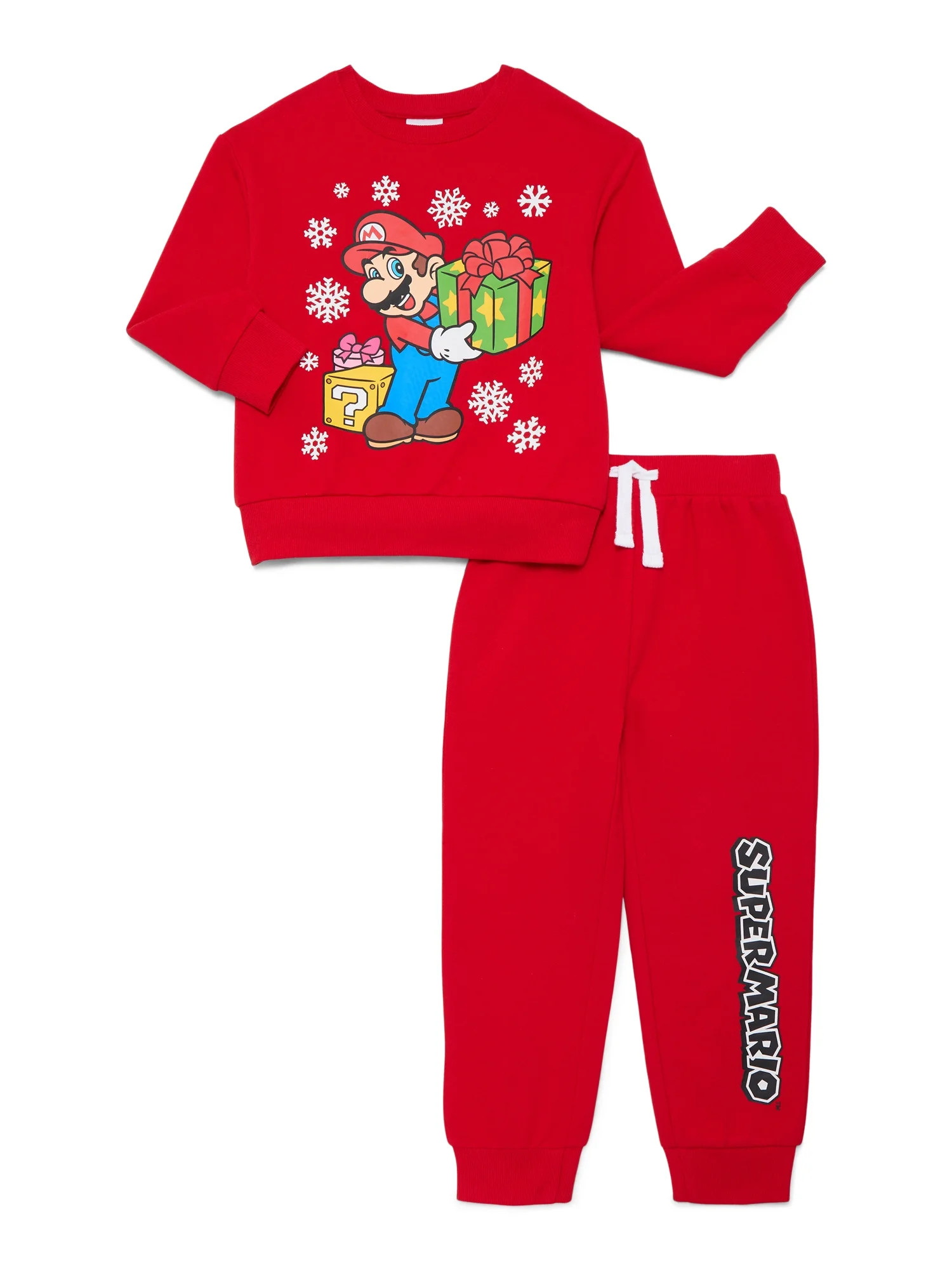 Super Mario Boys Holiday Graphic Sweatshirt and Sweatpants Set, 2 Piece, Sizes 4-12 | Walmart (US)
