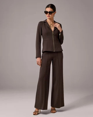 Malibu Ultimate Pull-On Ponte Pant Chocolate Torte | Boston Proper