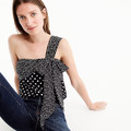 Click for more info about Silk one-shoulder bow top in polka dot