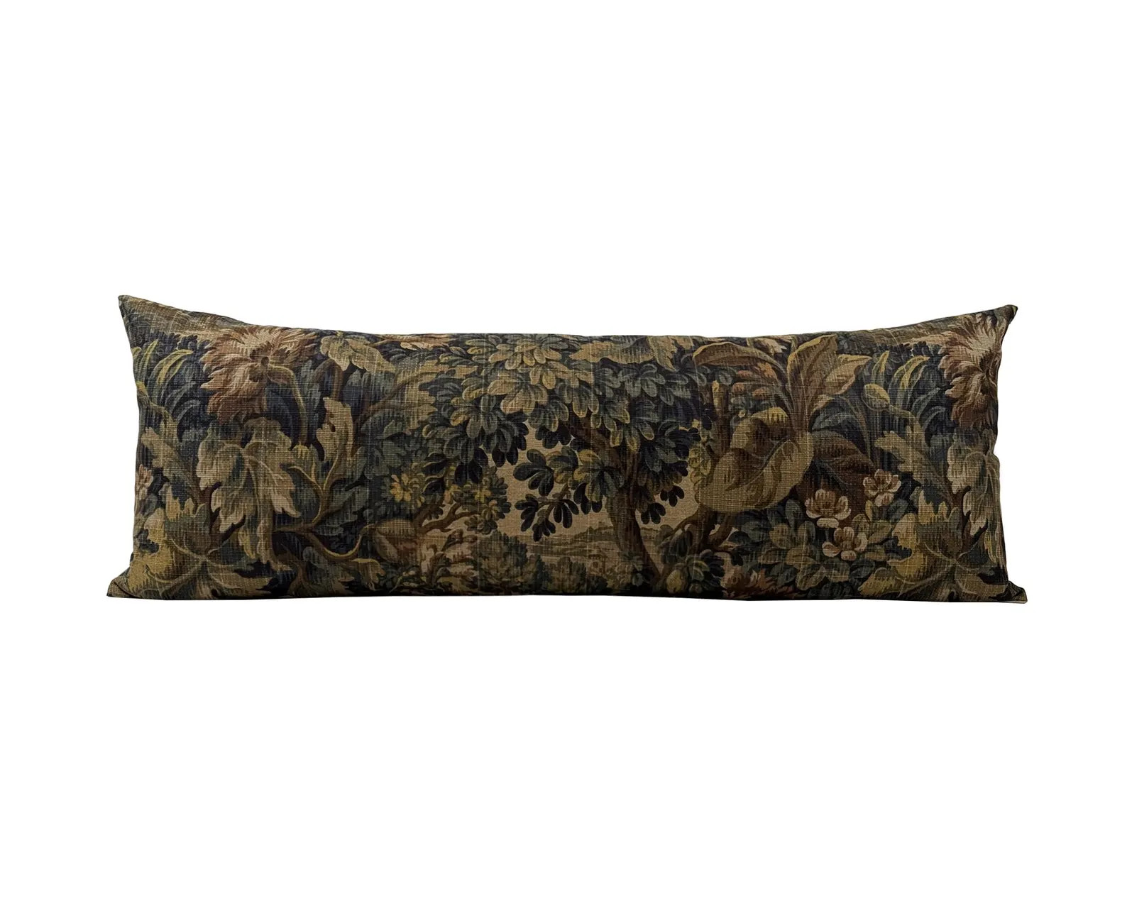 EDITH | Long Lumbar Designer Tapestry Style Pillow Cover, Forest Pillow, Vintage Style Pillow, Ve... | Etsy (Global)