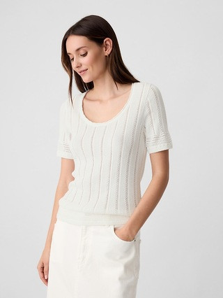 Fitted Elbow Sleeve Sweater Top | Gap Factory