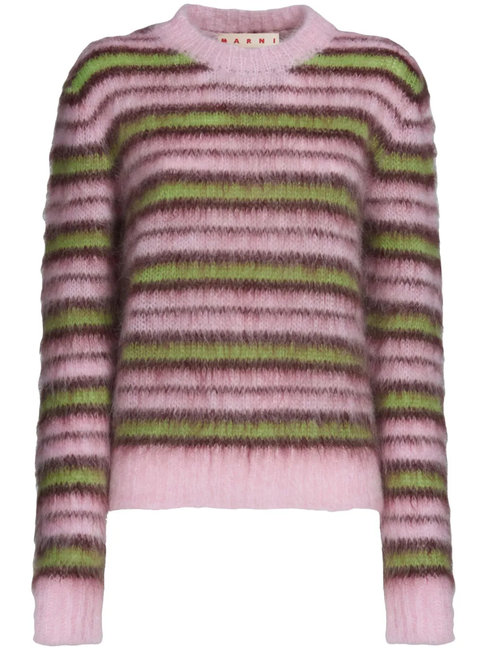 Marni Striped mohair-blend Jumper | Pink | FARFETCH | Farfetch Global