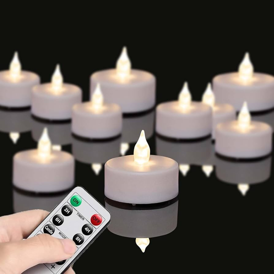 LED Tea Lights with Remote Control: Battery Operated Bulk Realistic and Bright Flickering Long La... | Amazon (US)