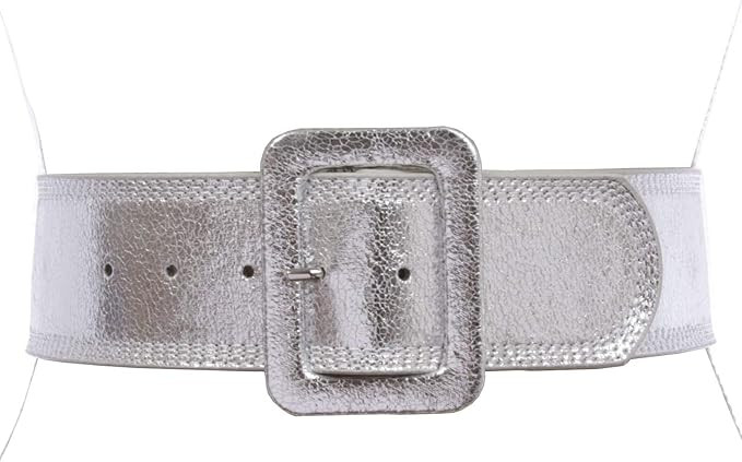 beltiscool Women's 2 1/4" Wide High Waist Rectangular Stitch-edged Leather Belt | Amazon (US)