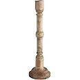 Creative Co-Op Hand-Carved Mango Wood Taper Holder, 16.5", Natural | Amazon (US)