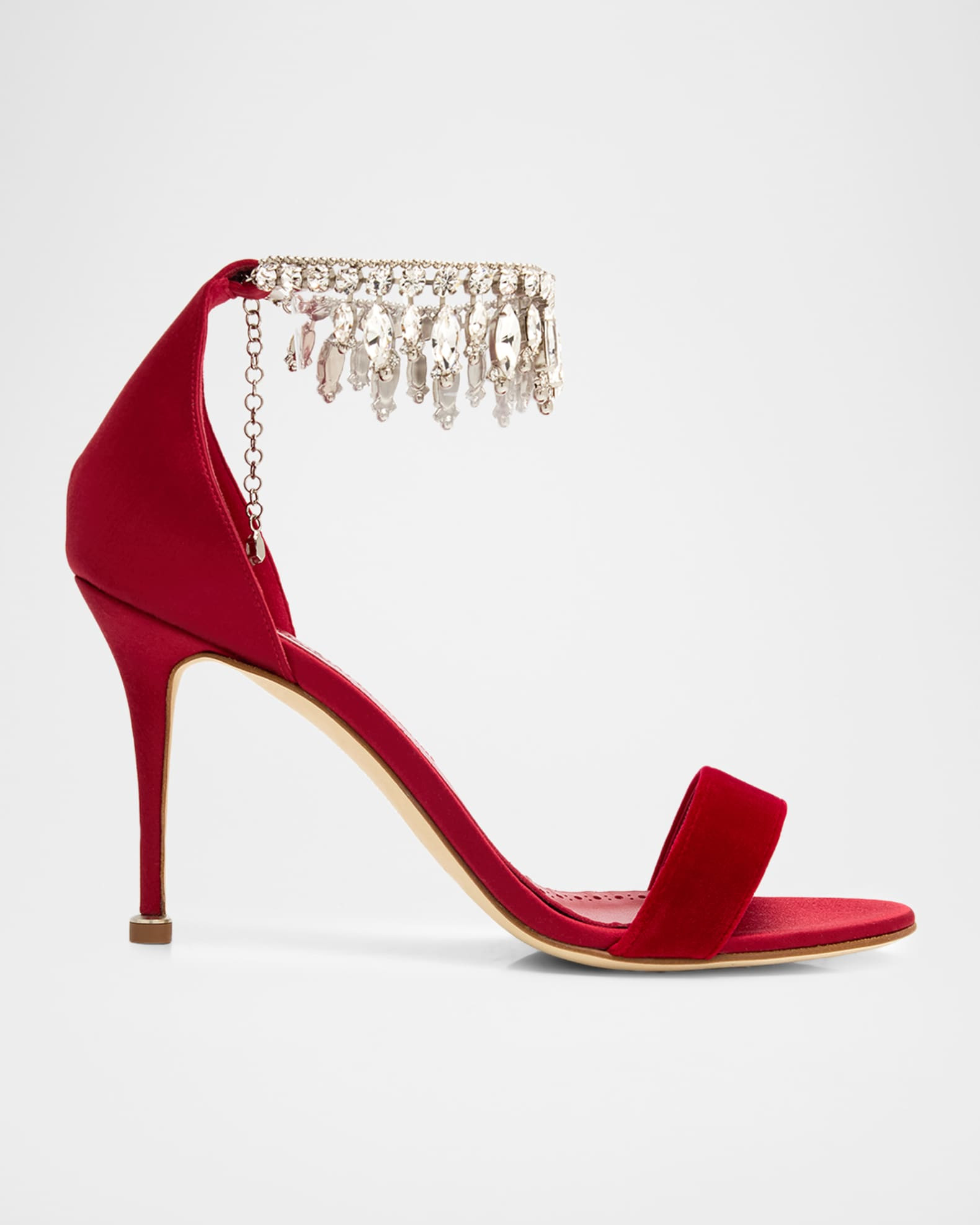 90mm Tulisan Embellished Velvet Sandals | Neiman Marcus