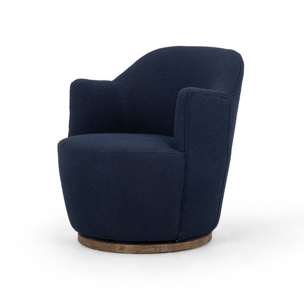 Aurora Small Copenhagen Indigo Round Swivel Accent Chair | Scout & Nimble