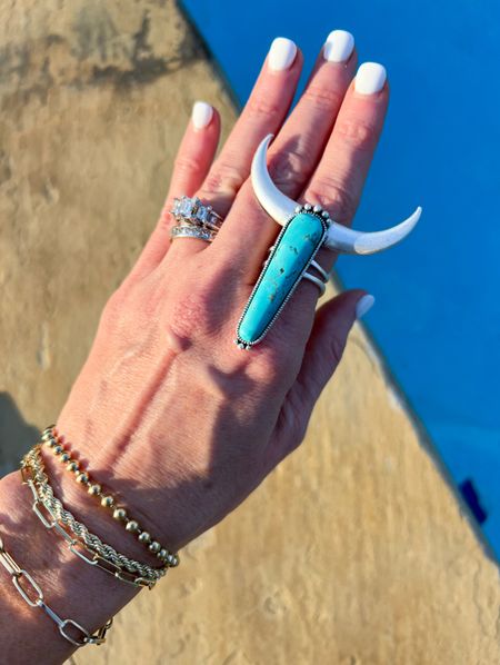 Turquoise longhorn ring  

#LTKstyletip #LTKFind #LTKunder50