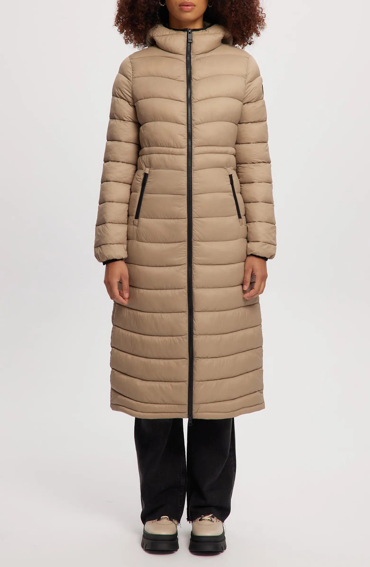 Lightweight Long Puffer Coat | Nordstrom Rack
