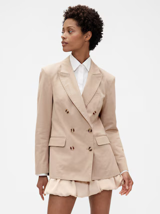 GapStudio Twill Double-Breasted Tailored Blazer | Gap (US)