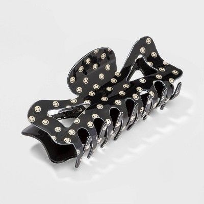 Smiley Print Claw Hair Clip - Wild Fable™ Black | Target