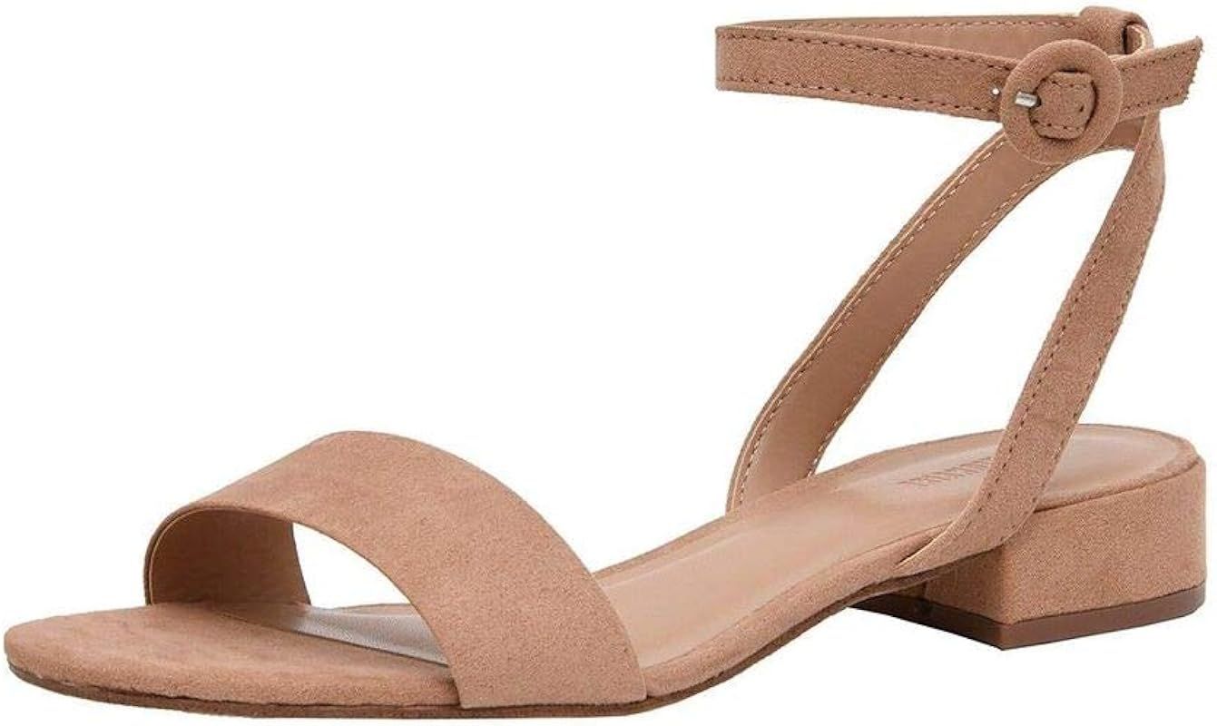 CUSHIONAIRE Women's Nila one band low block heel sandal +Wide Widths Available | Amazon (US)