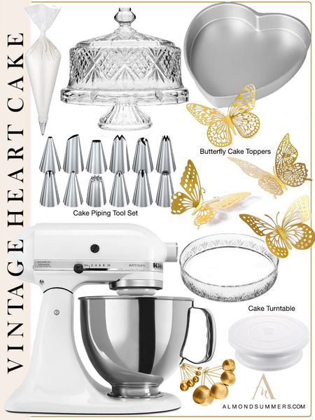 Amazon Favorites includes Birthday Vintage Heart Shaped Cake. White kitchenaid mixer Cake toppers cake pans gold cake accessories bar tray cake plates frosting pipping tools  cake turntable nonstick cake pans 

#LTKstyletip #LTKHoliday #LTKhome