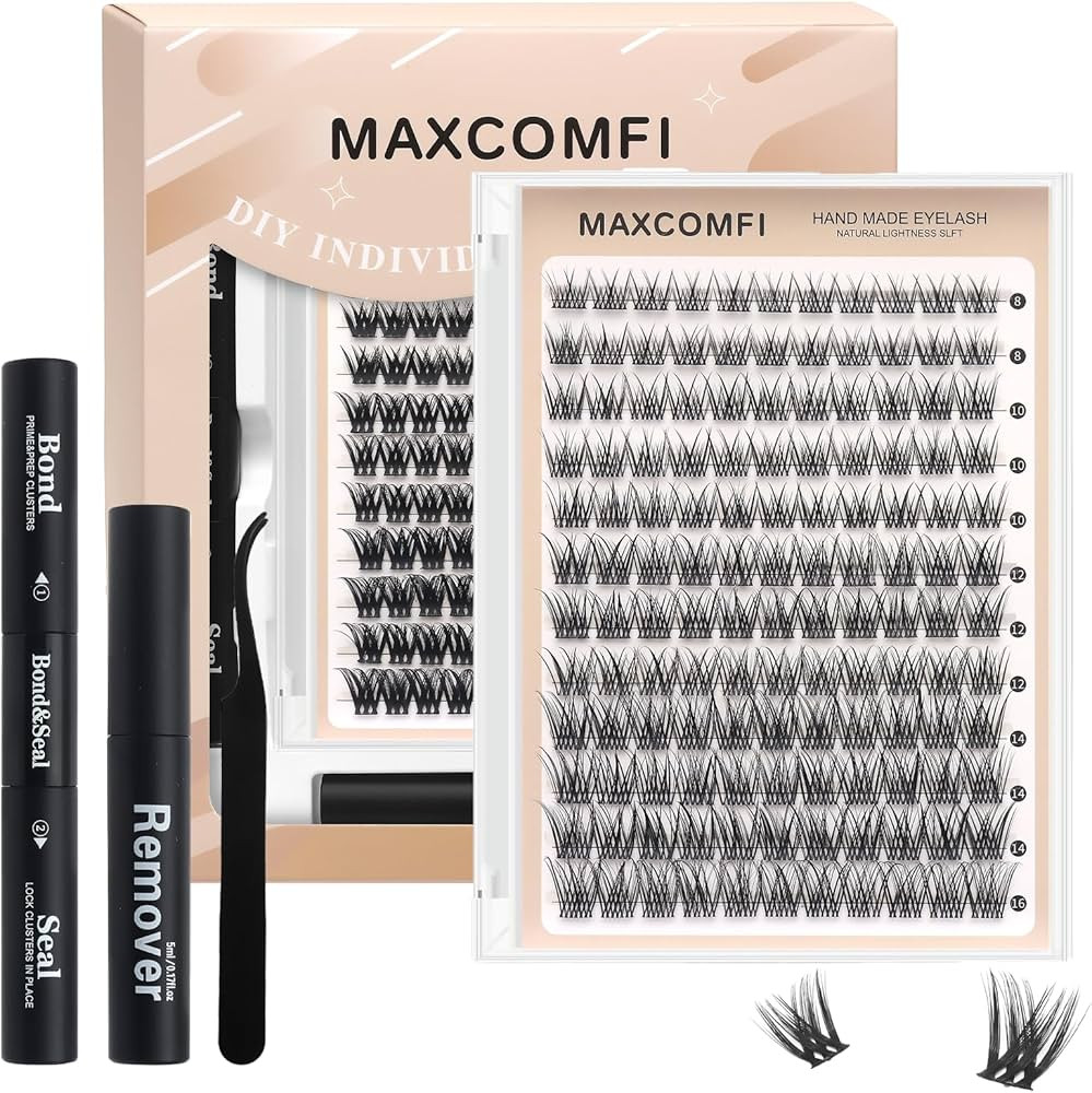Lash Clusters Kit, 8-16mm,144 Clusters of Natural & Curly DIY False Eyelash Extensions with Profe... | Amazon (US)