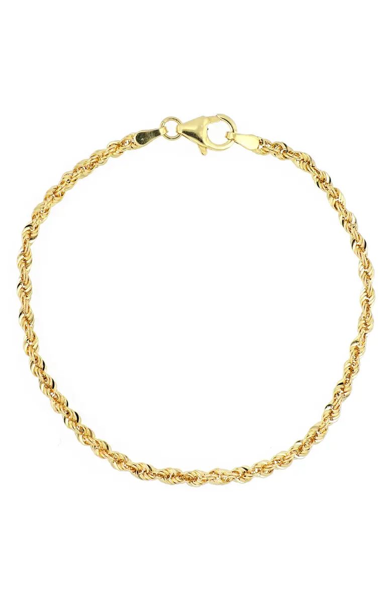 14K Gold Rope Chain Bracelet | Nordstrom | Nordstrom