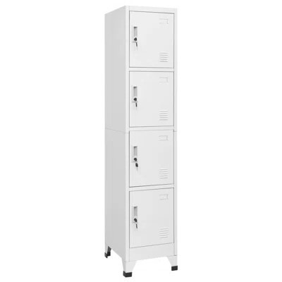 Locker Cabinet With 4 Compartments - Gray 15”X17.7”X70.9” Steel Storage Unit, Secure Locking Design | Wayfair North America