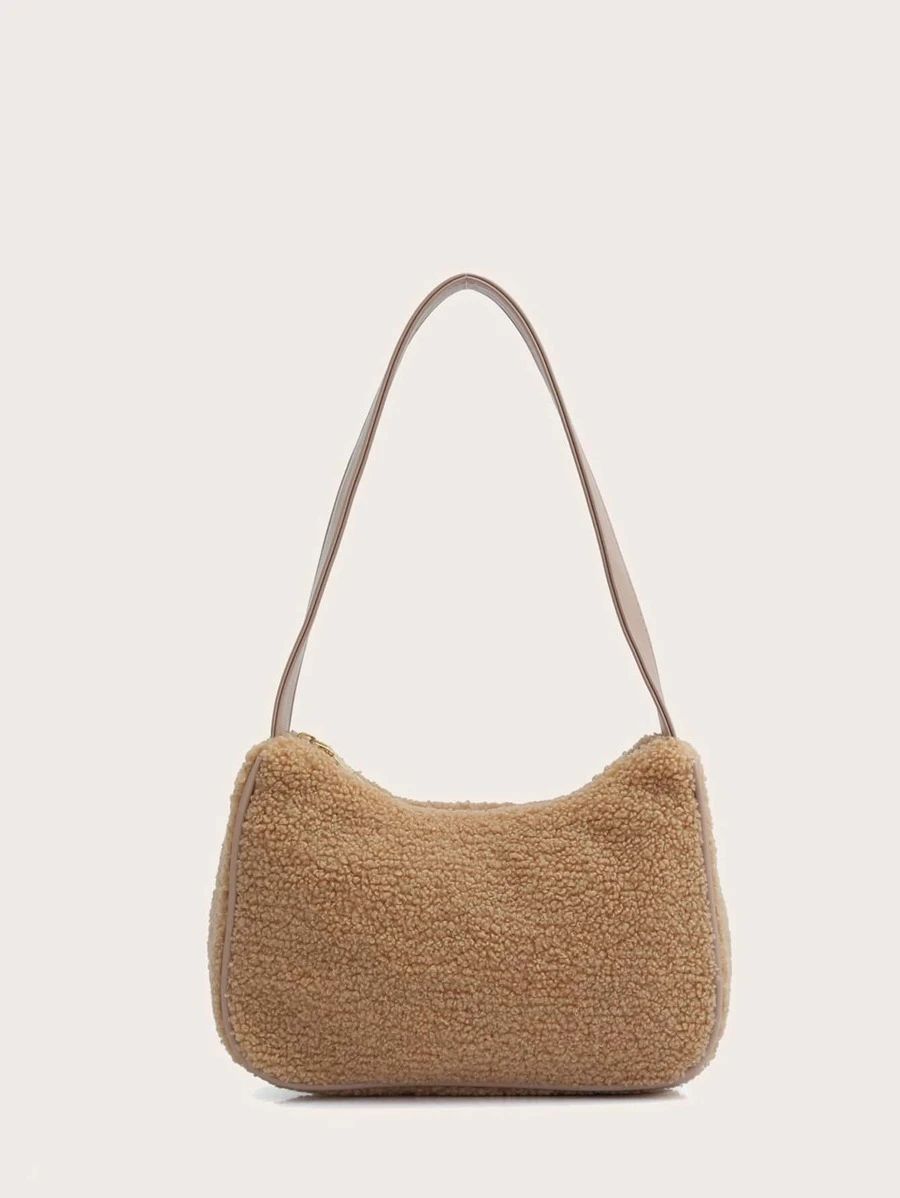 Fluffy Shoulder Baguette Bag | SHEIN