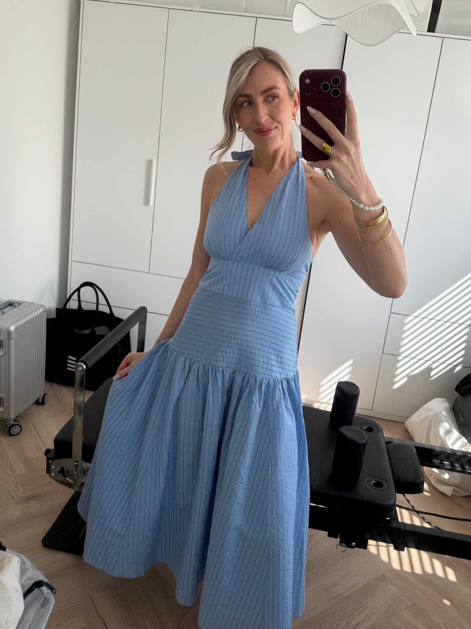 Blue stripe halter neck summer dress ☀️ I wear a size 8 

#LTKdresses #LTKspring #LTKsummer