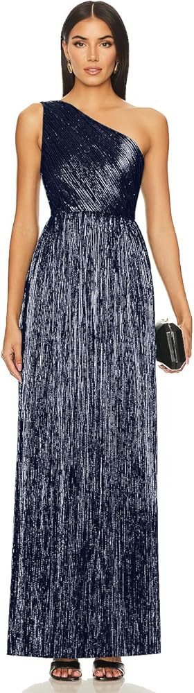 Beaufident Women's Elegant Maxi Formal Dresses One Shoulder Pleated A-Line Long Evening Party Gow... | Amazon (CA)