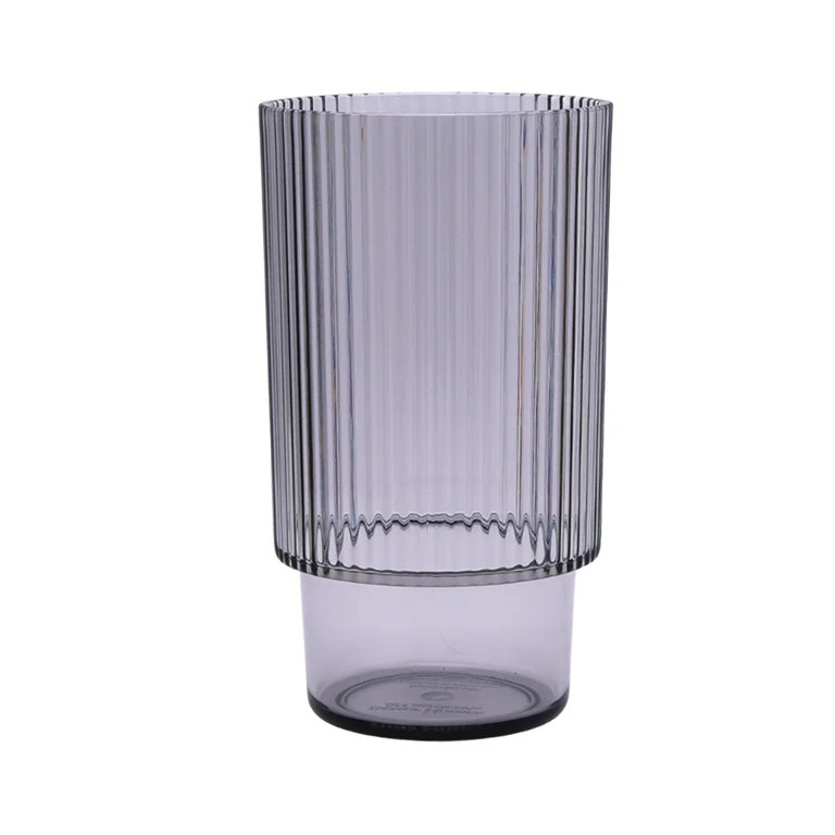 Better Homes & Gardens 21-Ounce Plastic Ribbed Tumbler, Gray - Walmart.com | Walmart (US)